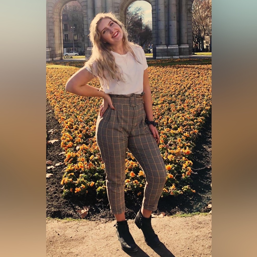 Bershka High Waist Paper Bag Pants